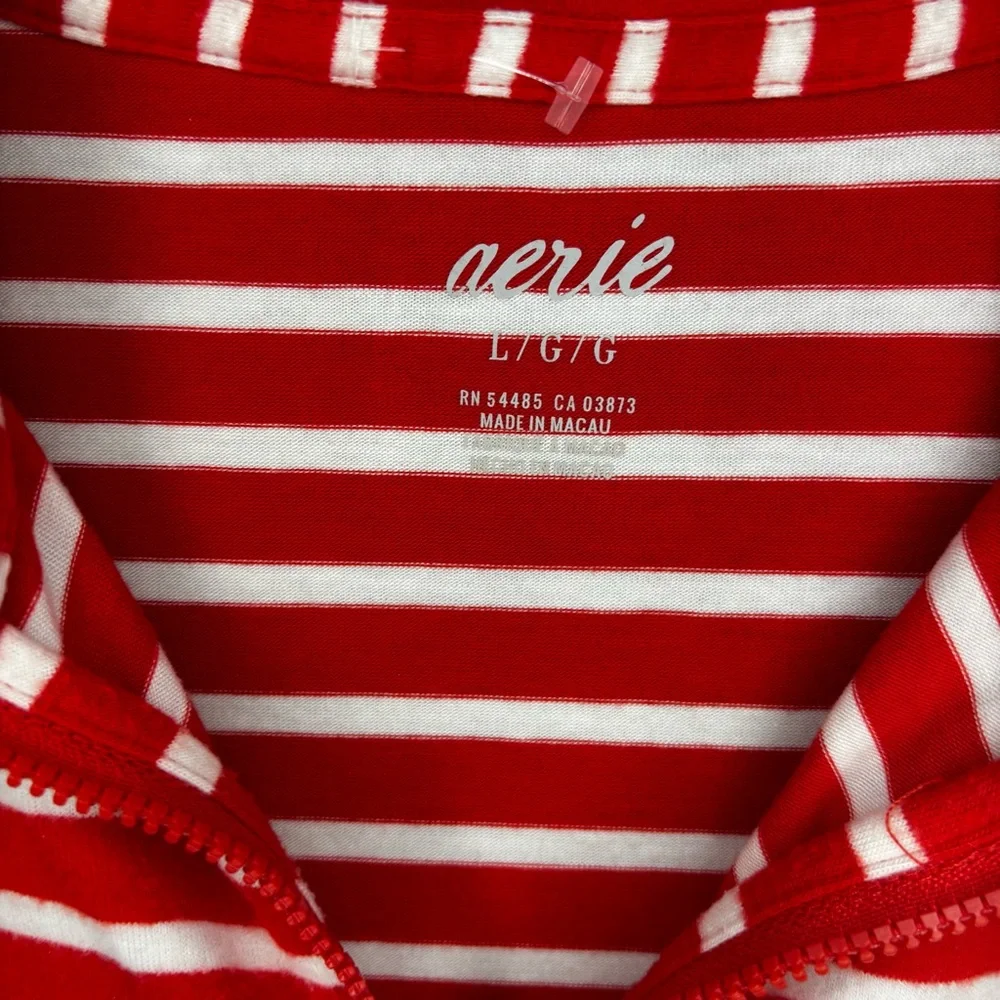 Aerie Red and White Striped Pajama Set Women’s Size Large‎